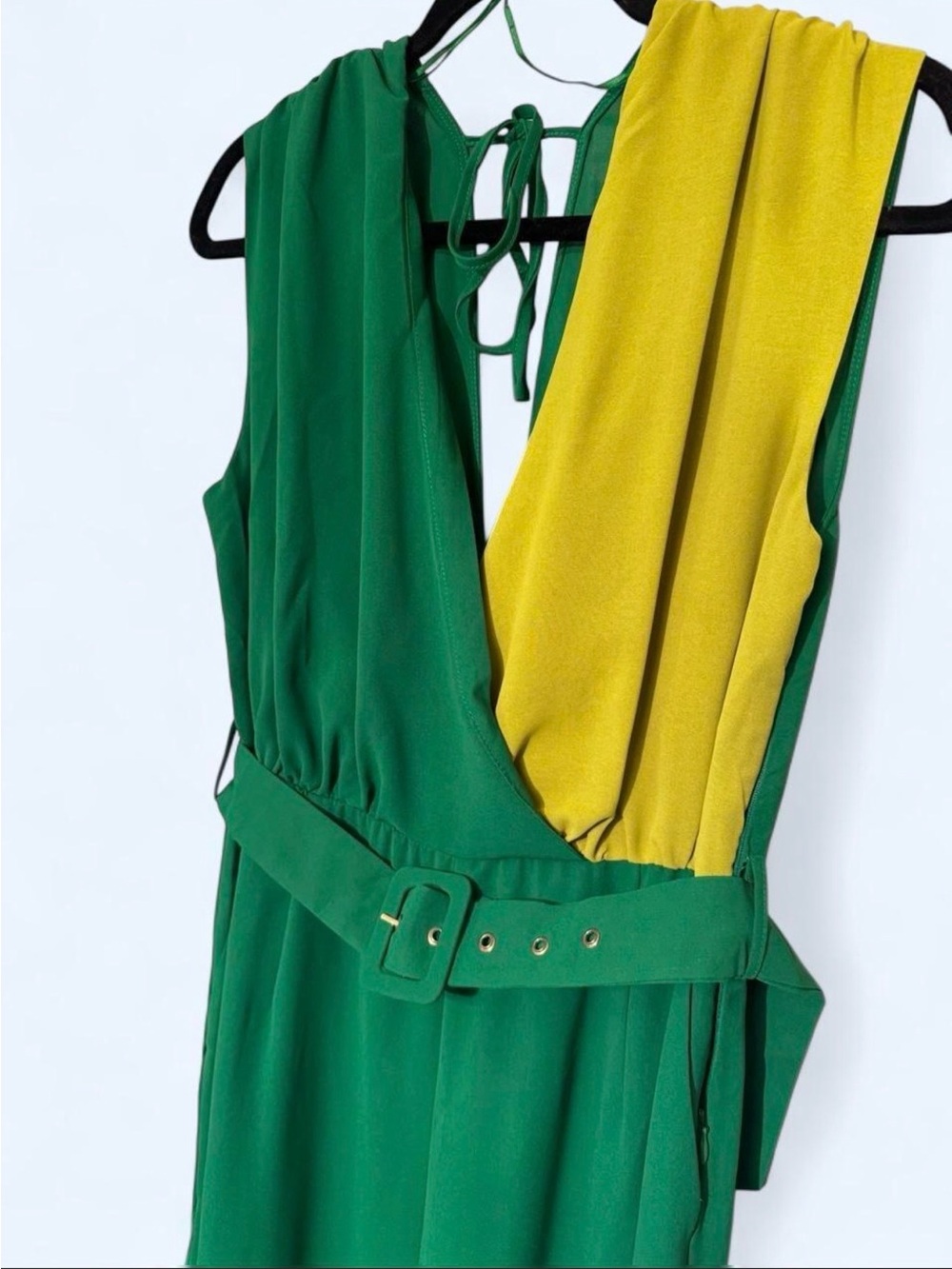 NWT Milk & Honey Green w/Chartreuse Jumpsuit - Size L-